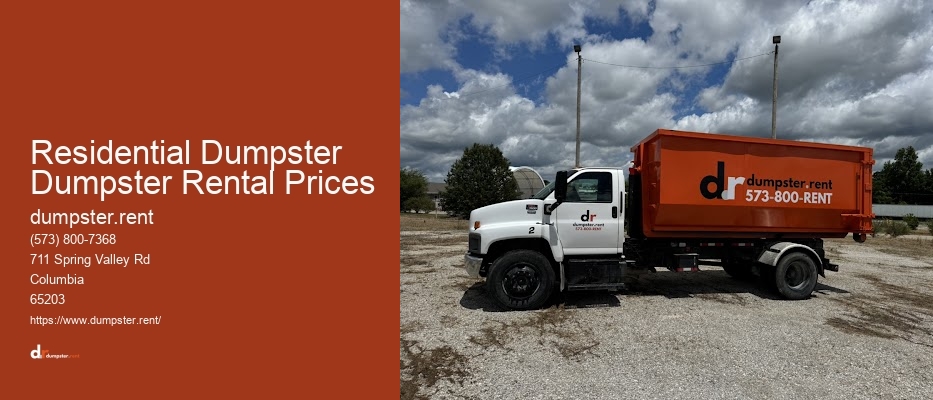 Residential Dumpster Dumpster Rental Prices